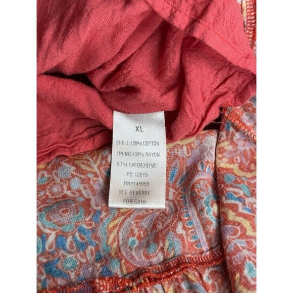 Vici Collection Colorful Paisley Print Smocked Maxi Dress Sz XL - Picture 12 of 13